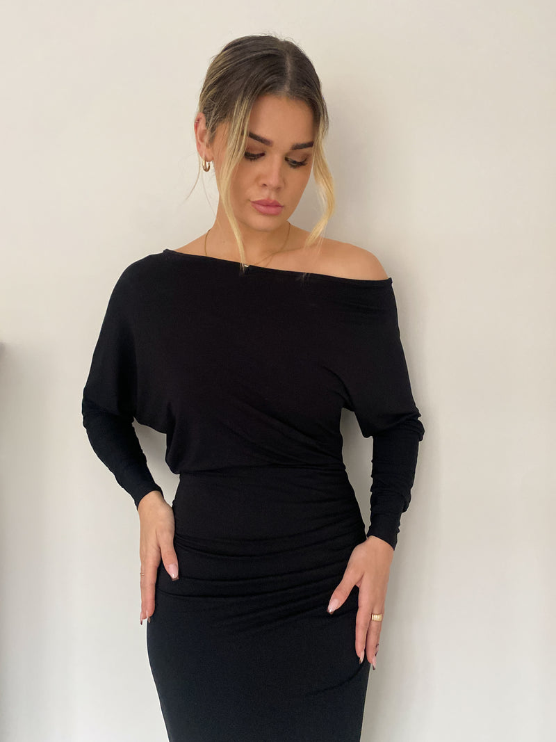 Sian Off Shoulder Floor length Dress